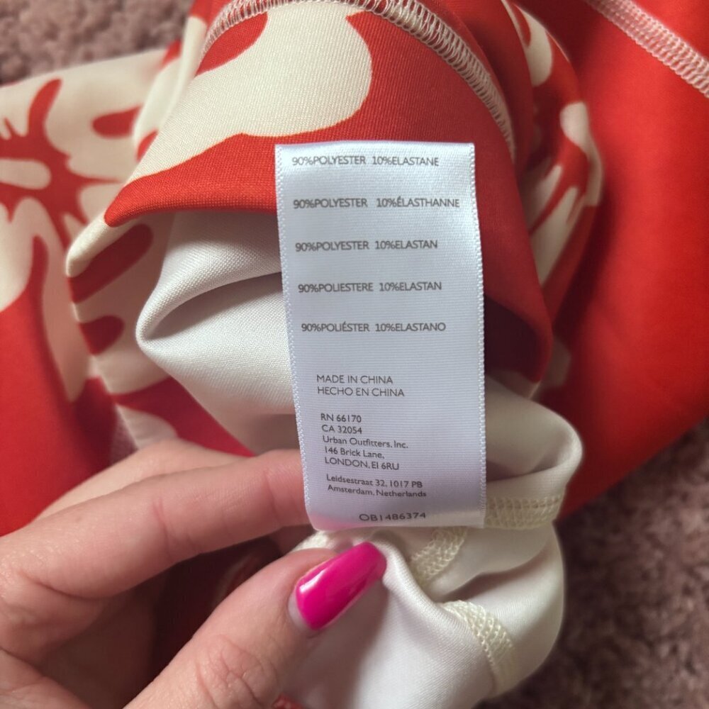 Urban Outfitters Womens XS Tropical High Waist Flare Pants Boho Festival Style - Picture 5 of 9